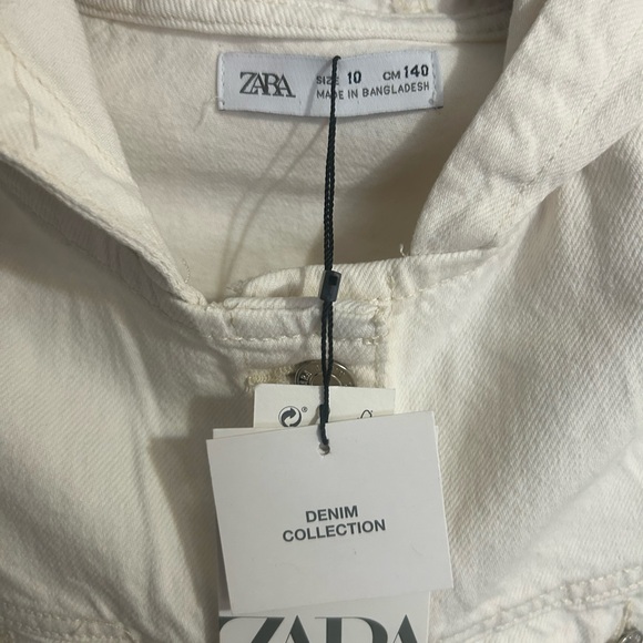 NWT Zara Cream Cropped Jean Jacket with Classic Design - Picture 5 of 5